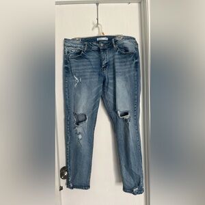 KanCan Women’s Distressed Medium Blue Skinny Jeans